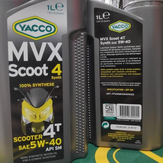 TERLARIS - Oli Motor Matic | Yacco MVX Scoot 4 5w-40 Synthetic