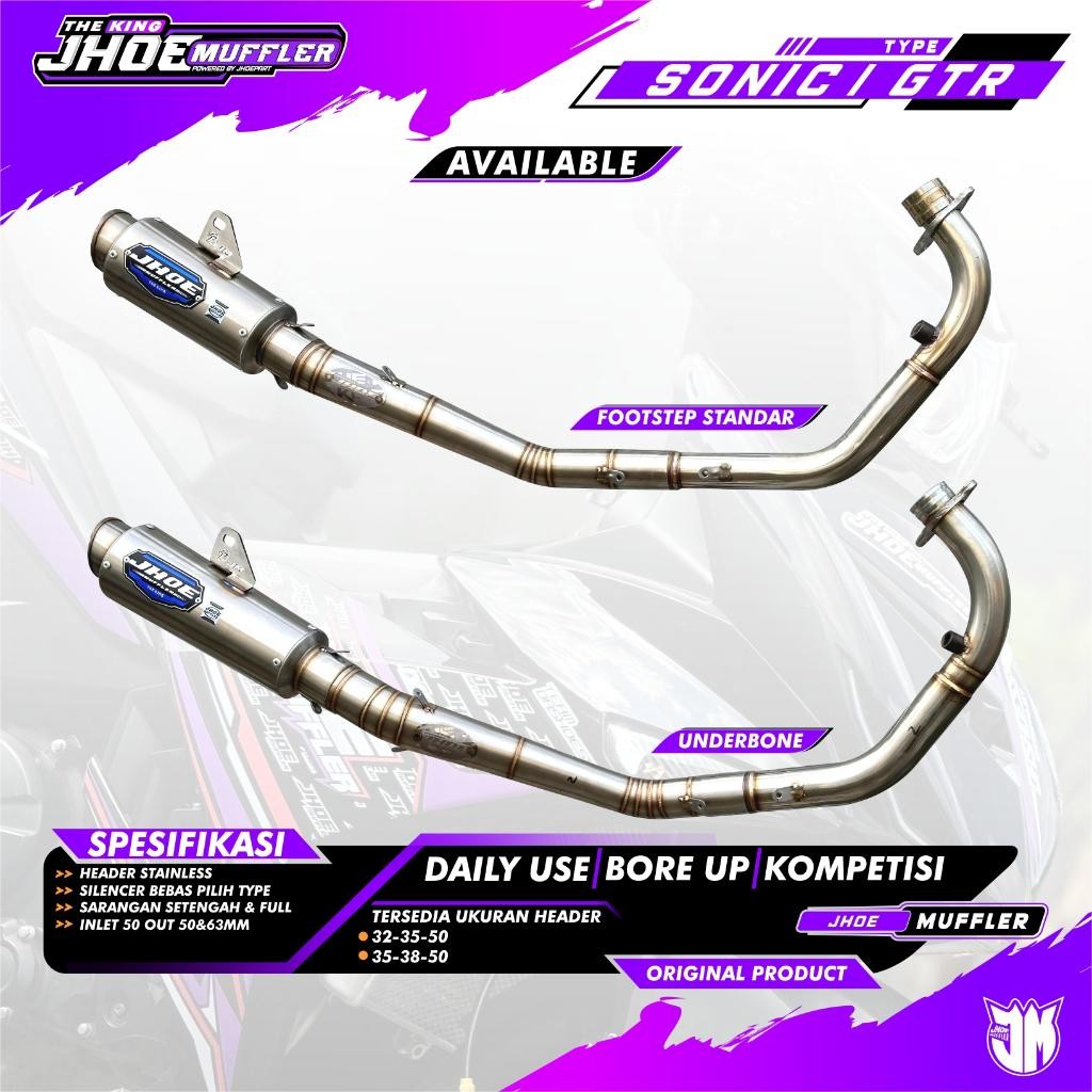 Knalpot Racing Honda Sonic 150 Supra Gtr Type Roadrace  By Jhoe Muffler Original