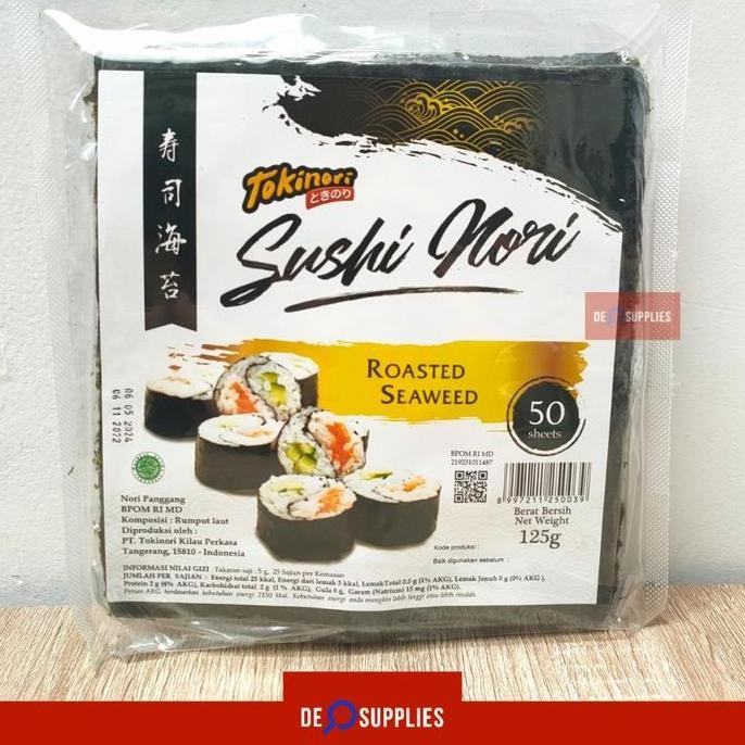 

Tokinori Sushi Nori 50 Sheets Roasted Seaweed - Rumput Laut 50 Lembar Nori Sushi Roll