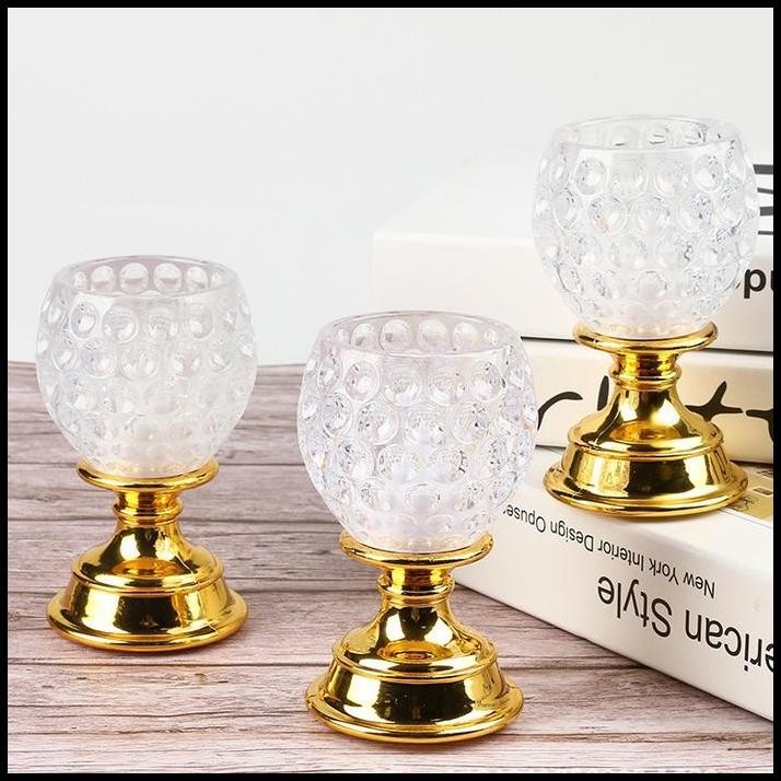 Lampu LED Lilin Portable Gelas Kristal Kado Souvenir Nikah Bday Mjrah