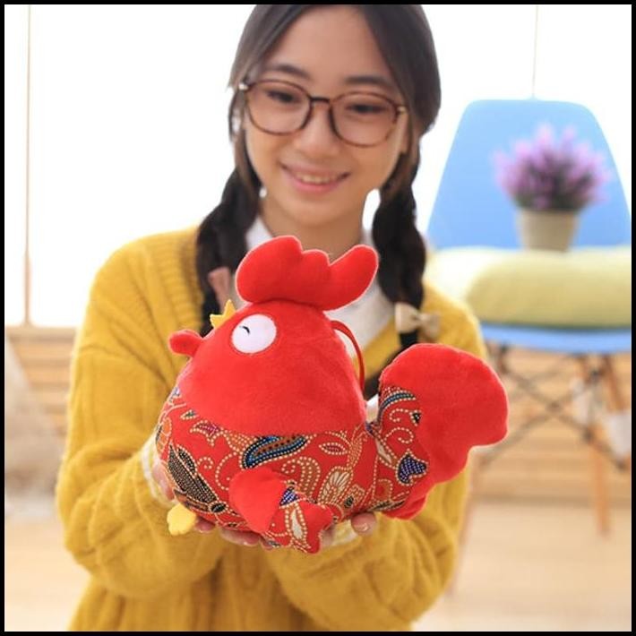 KADO BONEKA AYAM KECIL JIMAT HOKI SHIO AYAM BONEKA CONGSAM BATIK AYAM