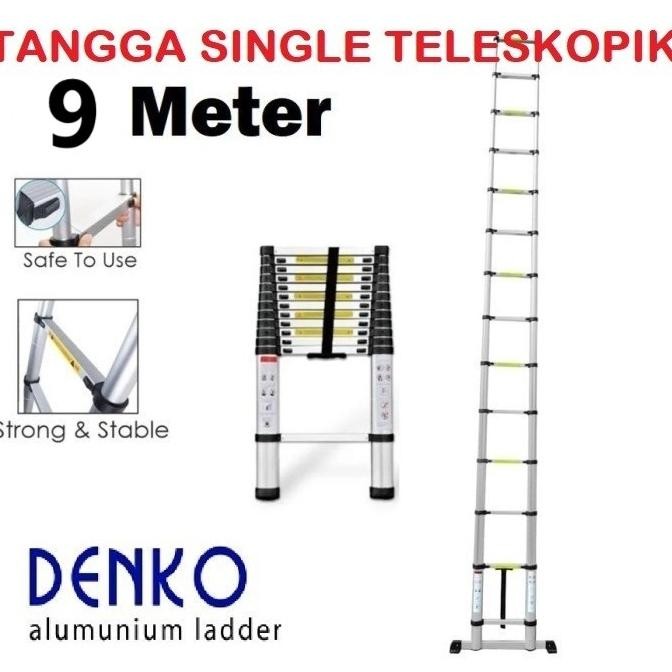 Terlaris Denko Tangga Teleskopik 9 Meter Single Telescopic Ladder Tangga 9M / 9 M