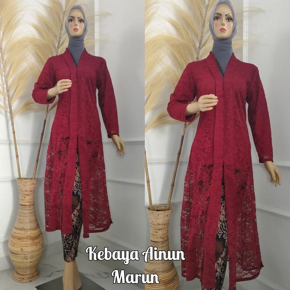 DF291>> Kebaya Brukat Tunik Ainun / Kebaya Floy Tunik Busui Brukat / Kebaya Tunik / Kebaya Busui / K