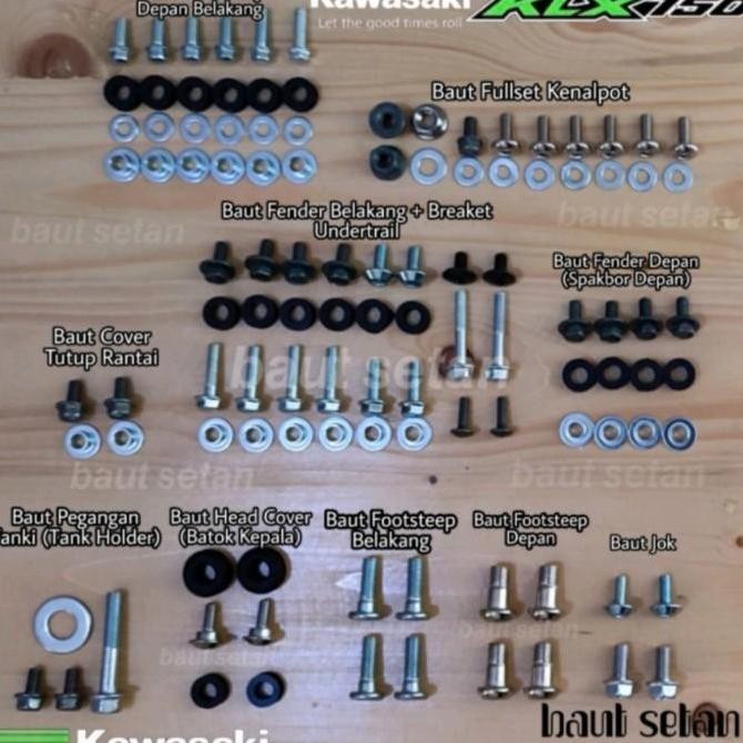 baut lengkap set body klx 150L/baut full body KLX 150BF/Dtracker