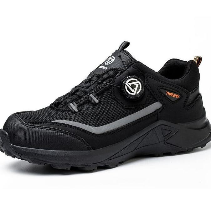 Sepatu Safety Import Model tali putar Boa System Ujung Besi Sporty Safety Shoes Anti Paku Safety Sho