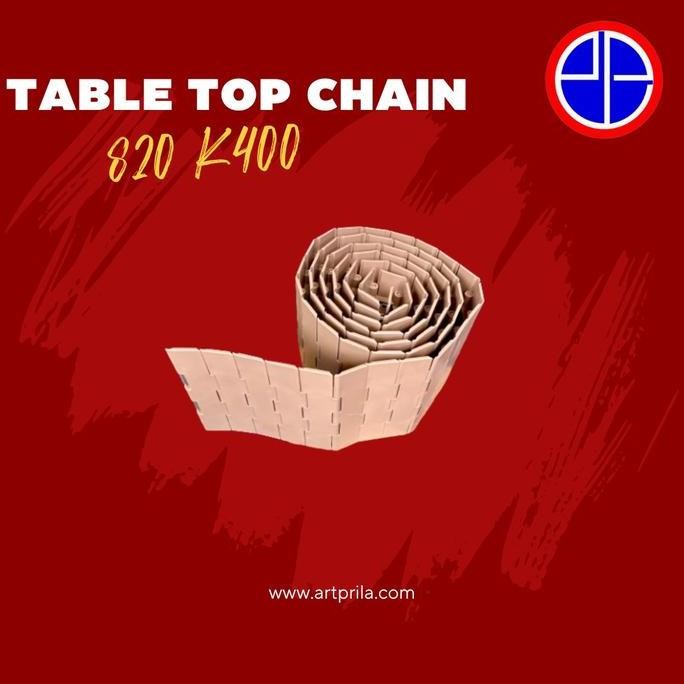 TABLE TOP CHAIN PLASTIC type 820-K400 Straight, W101.6mm @L10feet