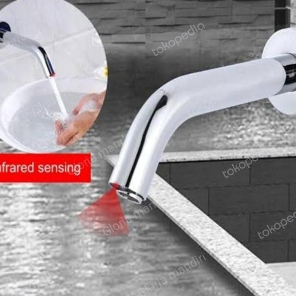 Kran Sensor Tembok Kran Wastafel Kran Wudhu Otomatis Type 801 23Cm