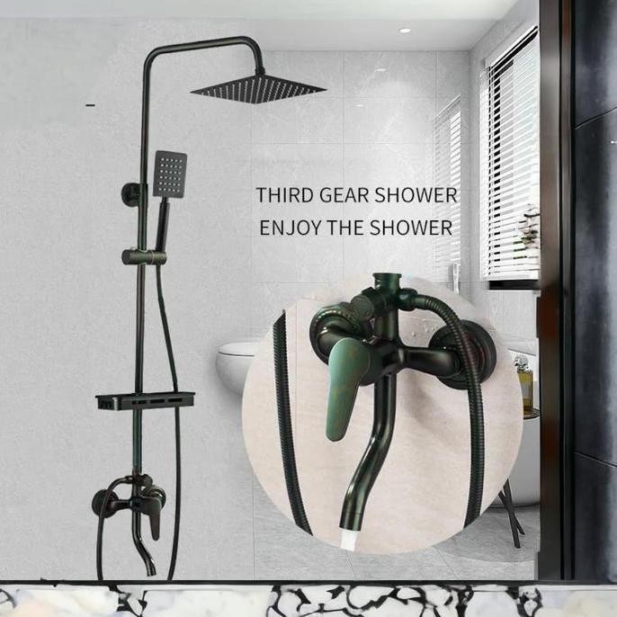Shower tiang coulumn set panas dingin hitam black carlo fiotini