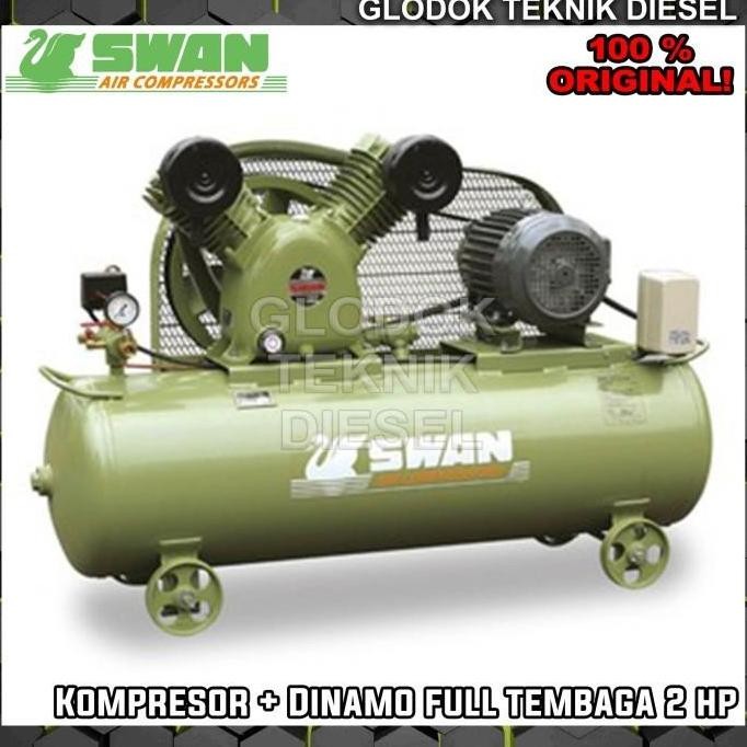 Swan Kompresor Angin 2 HP + Dinamo FULL TEMBAGA 3 HP PK Komplit ORI