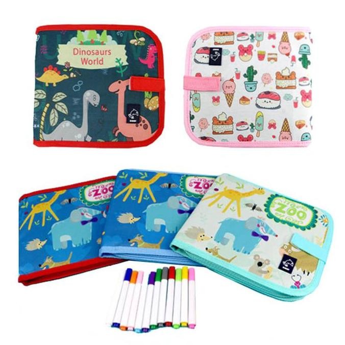 

GROSIR ONLY Portable Soft Chalk Board Drawing Book Magic Pen Painting