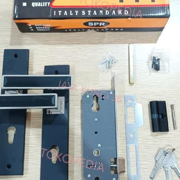 Kunci Pintu Besar Bla Spr Handle Pintu Rumah Hitam 25Cm Spr