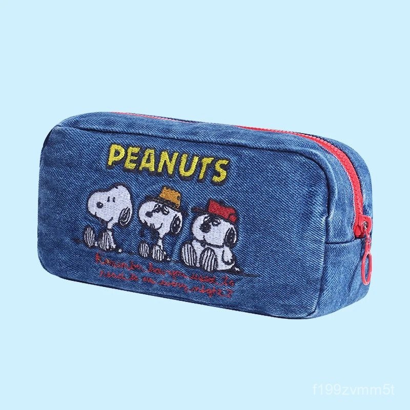 

Kawaii Snoopy Stationery Box Anime Cartoon Cute Student Washed Denim Pencil Case Stationery Box Storage Bag Makeup Bag Girls DDRQ