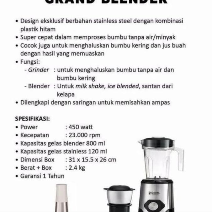 Grand Blender Signora untuk bumbu kering dan basah Terlaris
