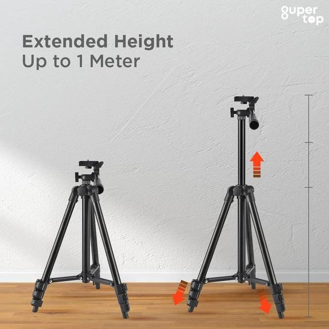 SIAP KIRIM TRIPOD HP BLUETOOTH 1 METER FREE HOLDER 360 DERAJAT TRIPOD KAMERA HP DENGAN REMOTE