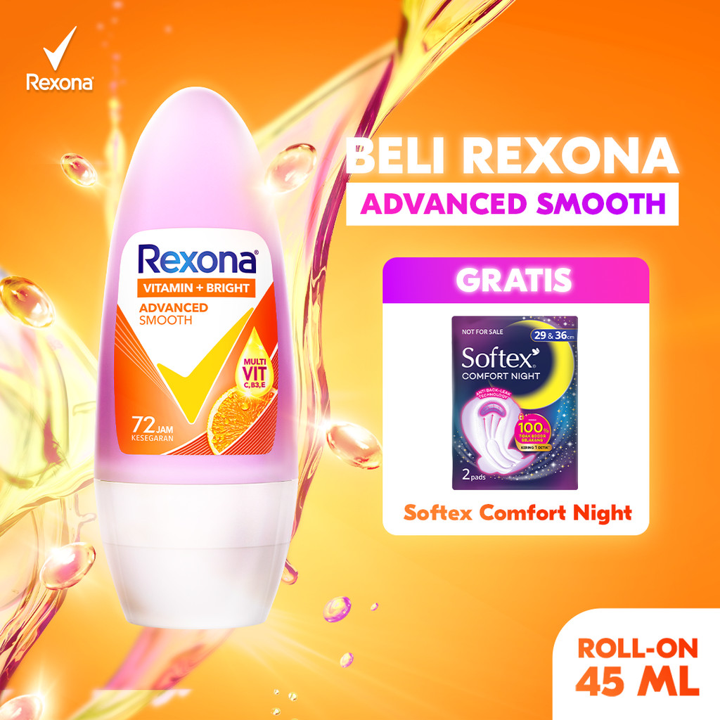 Buy Rexona Women Advanced Smooth 45ml Get Softex Comfort Night