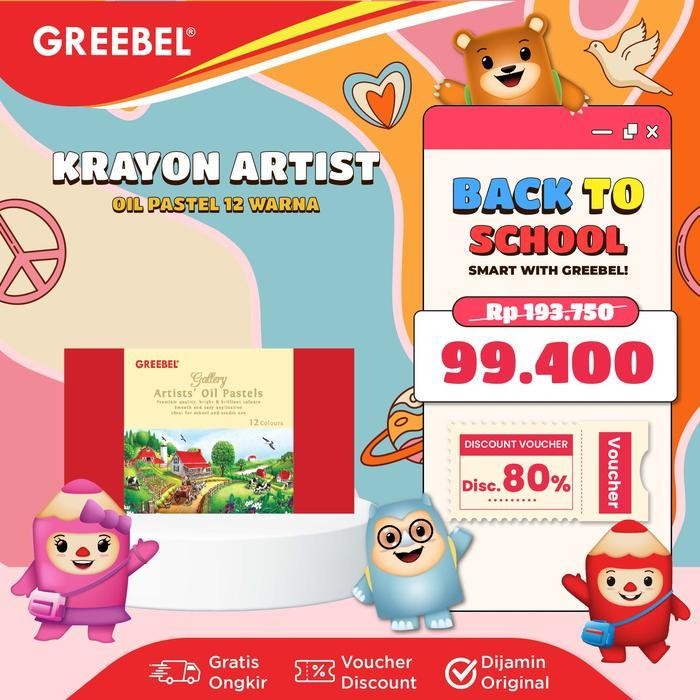 

Greebel Crayon Krayon Artist Oil Pastel (Aop 12 Warna) / Krayon Oil Pastel / Crayon Sekolah Mewarnai / Menggambar Terlaris Best Quality 100% Original