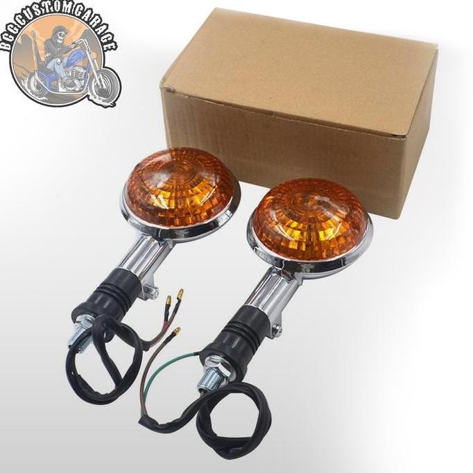 Lampu sein Klasik Sr400 Bulat Universal . Lampu sen bulat motor custom British . Tracker . W175 . CB