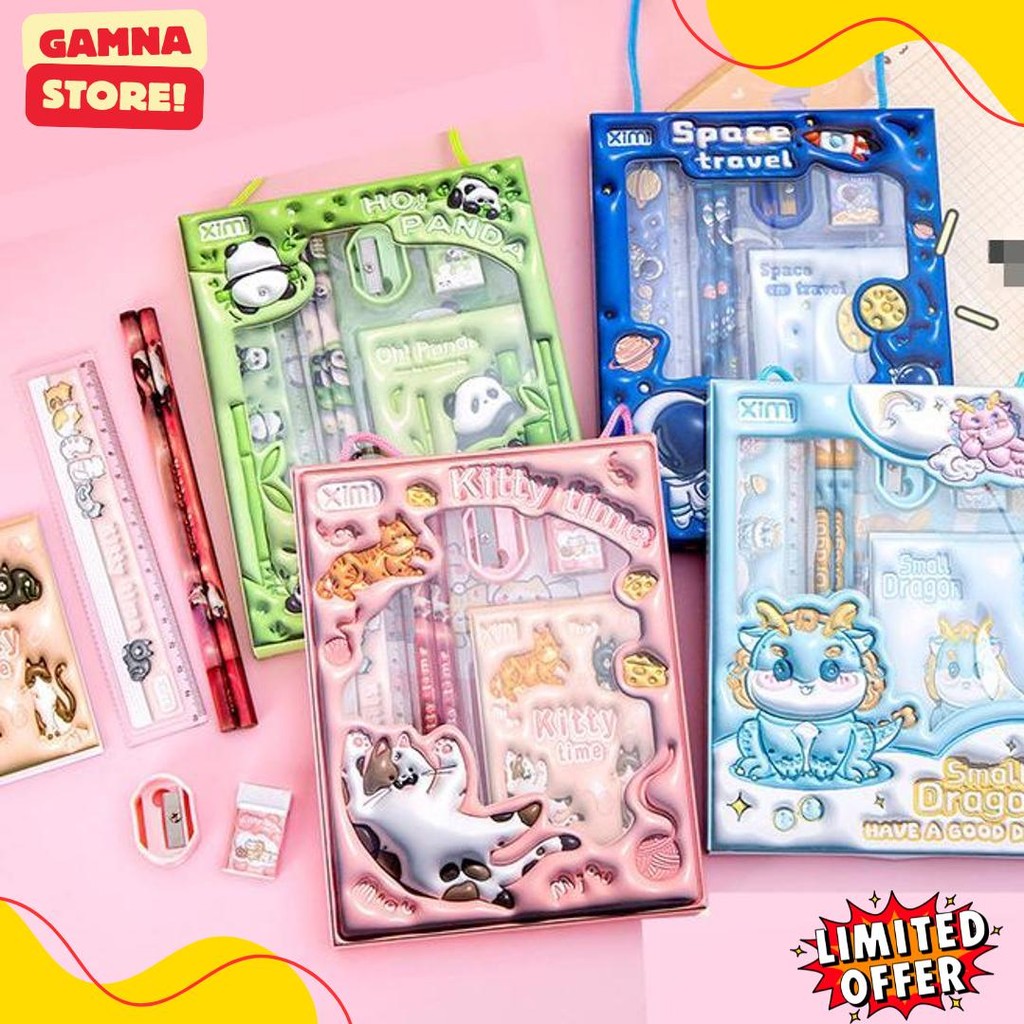 

[Karakterku] Set Alat Tulis Anak Sekolah Siswa Paket Lengkap Stationery Motif Lucu Pensil Kotak Pensil Cute Stationery Untuk Hadiah Souvenir Murah Terbaru Studyset-Ximi Terlengkap Dan Termurah