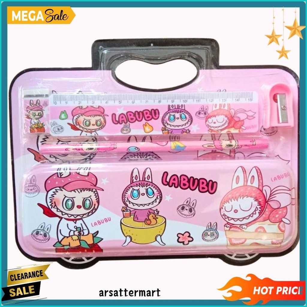 

Paket Alat Tulis Sekolah 5 In 1 Motif Labubu Capybara Stationary Study Set Kotak Pensil Penggaris Penghapus Rautan Pensil Lucu Diskon