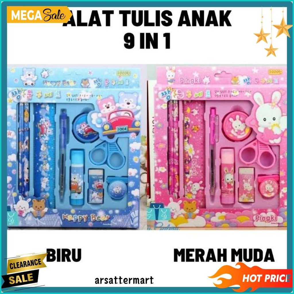 

Cahaya Pelangi (Cps) - Pencil Set 9 In 1 Alat Tulis Sekolah Anak Lengkap Murah Diskon Setengah Harga