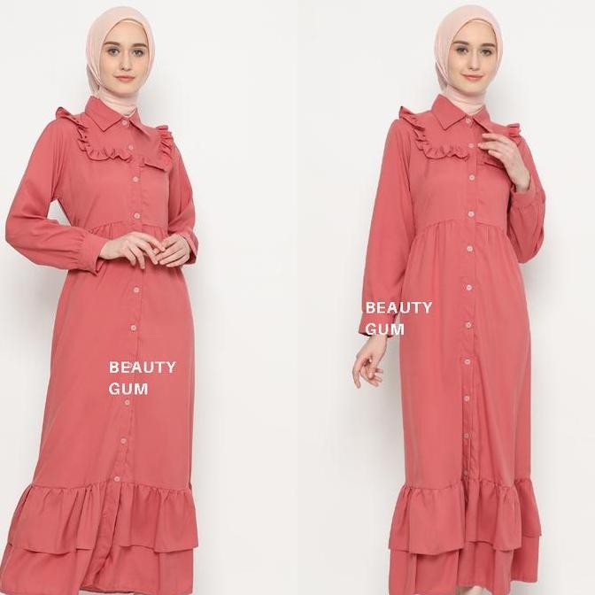 Setelan Gamis ikatan cinta dusty pink/Setelan Gamis perempuan/Gamis