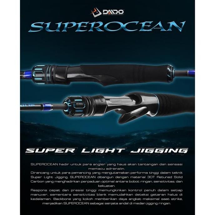 Joran Daido Superocean Jigging 198cm Ultra Light Jigging Rod Original Termurah