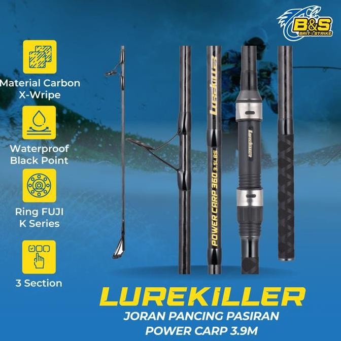 Joran Surf Casting Lurekiller Power Carp 3.9M Kuat Pasiran Pantai JP010 Termurah