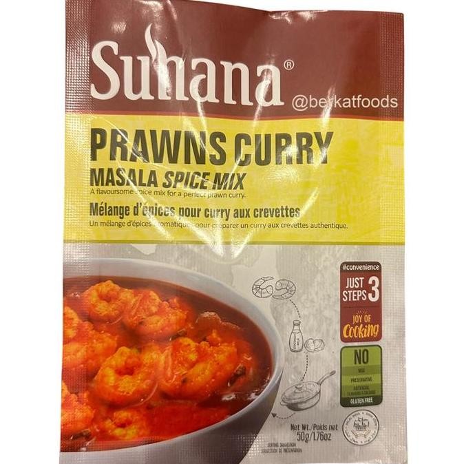 

=====] Prawns Curry Masala Spice Mix Suhana / Bumbu Masak Instan Kari Udang Khas India Halal