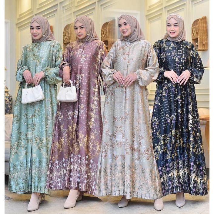 Gamis Sutra Import // Gamis Motif Terbaru // Gamis Silk Busui