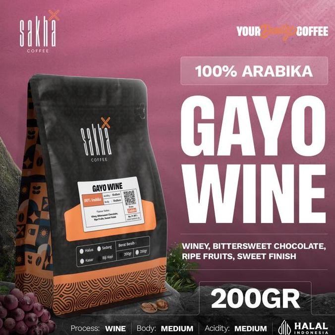 

Kopi Arabika Gayo Wine Roast Bean Espresso 200gr Manual Brew Specialty Coffee Termurah