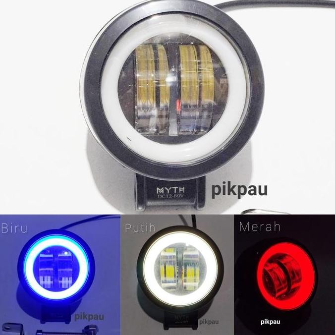 Lampu Sorot Tembak LED 2 Mata Bulat Mini Foglamp Motor Mobil Universal Termurah