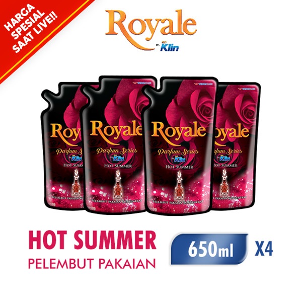 [SPECIAL LIVE] Royale Parfum Series Pelembut dan Pewangi Pakaian Red Hot Summer 650 ml x4