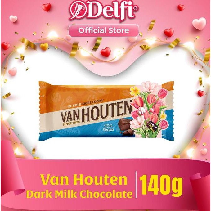 

Van Houten Dark Milk Chocolate 140g Cokelat Valentine Termurah