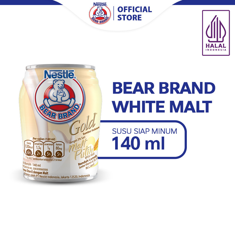 

BEAR BRAND Susu Kaleng Gold White Malt Susu Steril 140ml