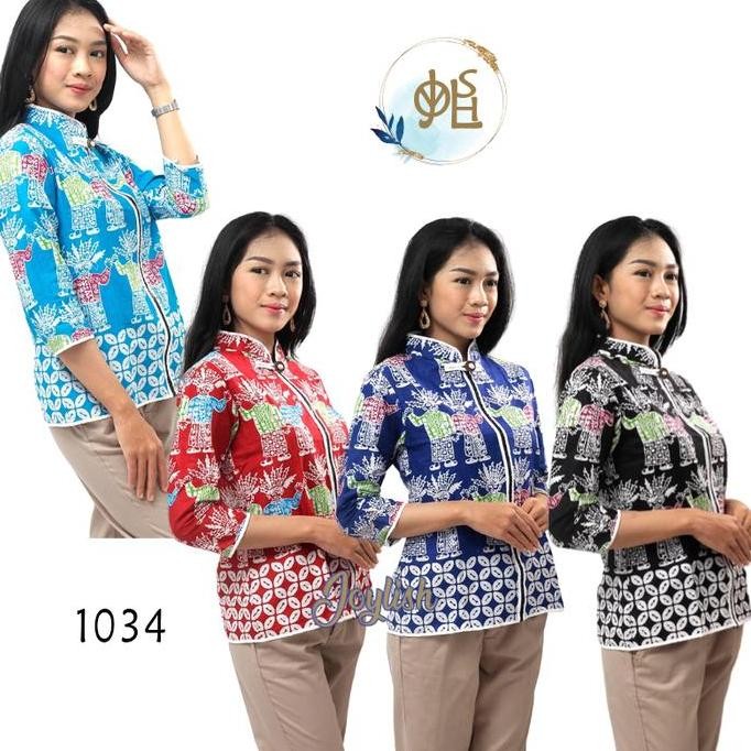 1034 Blouse Batik Ondel-Ondel Betawi - Blus Kemeja Wanita Unik Modern