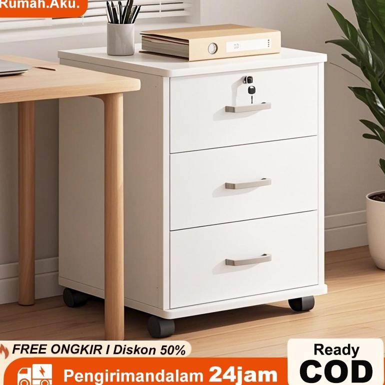 Meja Nakas Bedside Table Dengan Kunci Lemari Laci Penyimpanan Meja Nakas Kayu Meja Kamar Nakas Porta