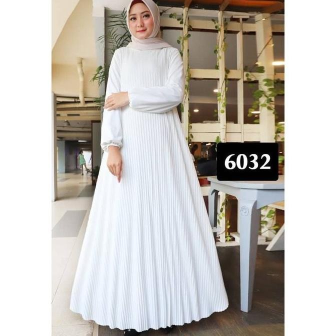 NEW/ GAMIS PLISKET PUTIH POLOS / GAMIS PUTIH POLOS / GAMIS PANJANG /