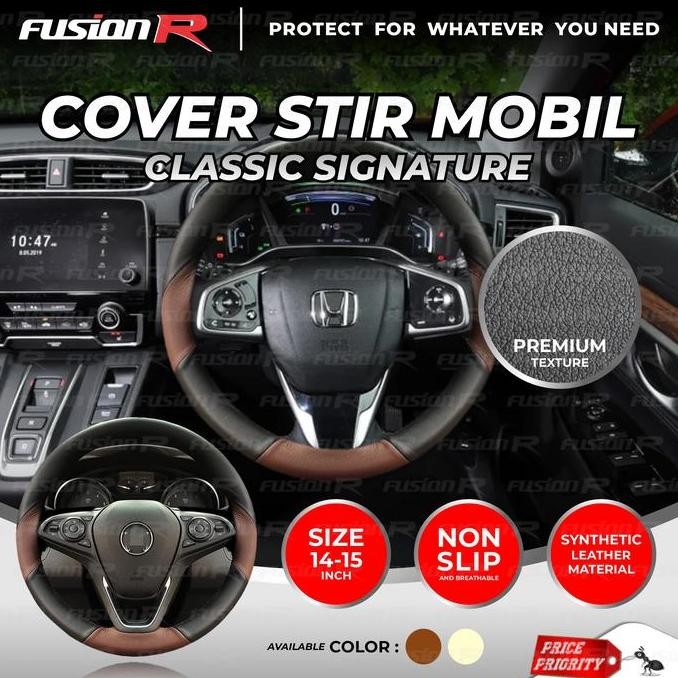 Cover Stir Mobil / Sarung Stir FUSION R Classic Signature UNIVERSAL