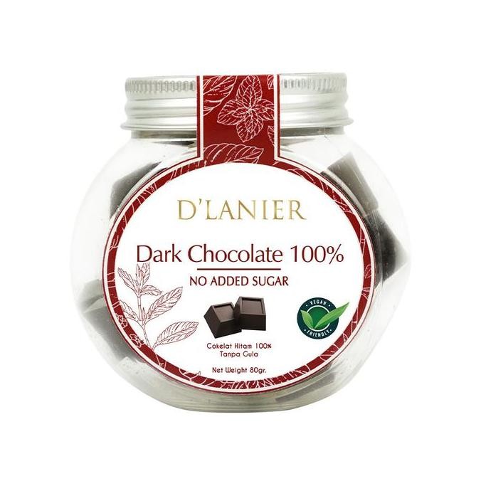 

D'Lanier Dark Chocolate 100% Sugar Free 80gr Cokelat Hitam Bebas Gula Termurah