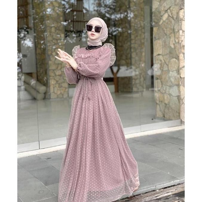 Maria Dress / Gamis Brukat / Gamis Kondangan / Gamis Wanita / Lilac