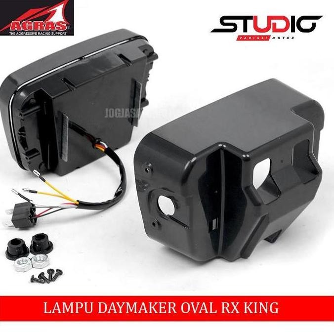 AGRAS - LAMPU DEPAN DAYMAKER KOTAK OVAL 16 MATA SET BATOK HEADLAMP LAMPU DAYMAKER RX KING GL 100 RX 