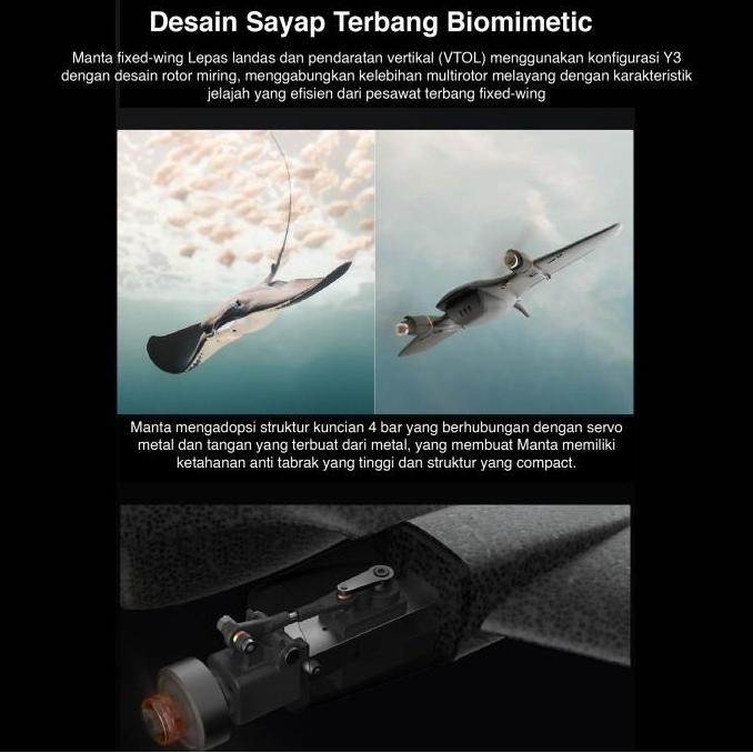 FIMI Manta Drone VTOL Fixed Wing PNP-FC-Version Original