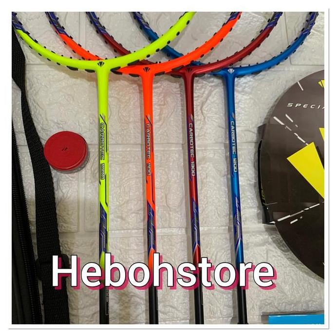 Raket Badminton Carlton Carbotec 1000/1100/1200/1300+Senar Hiqua+Tas