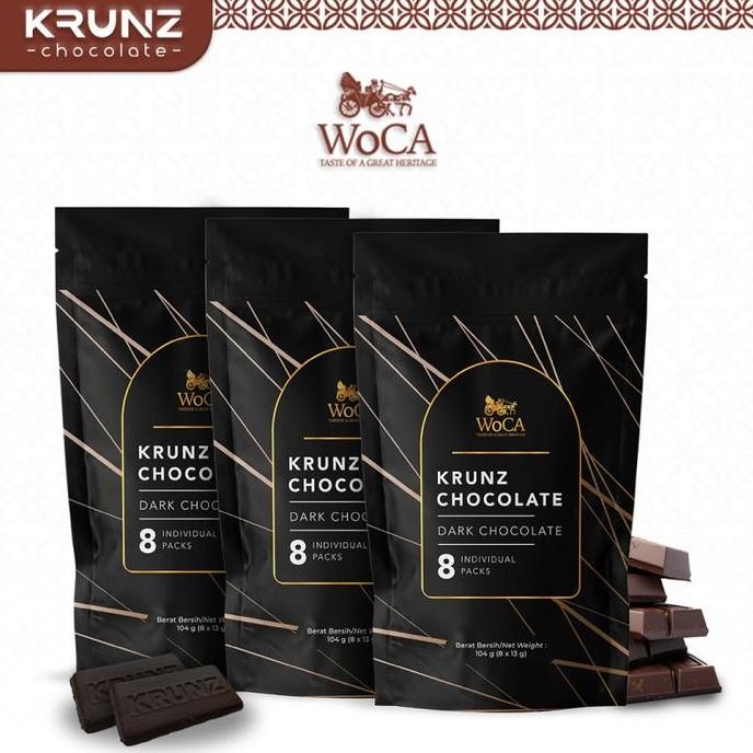 

Woca Krunz Chocolate Dark 3x8 Packs Pouch Cokelat Dark Premium Termurah