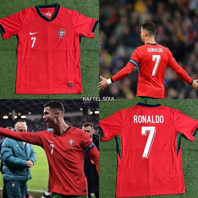 JERSEY BAJU BOLA PORTUGAL HOME 2024 + NAMESET RONALDO GRADE ORI
