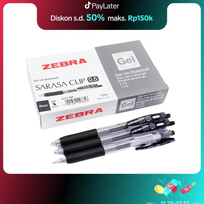 

tersedia pulpen gel zebra sarasa 0.5 0.7 1.0 - lusin (12 pcs) original pena tinta smooth