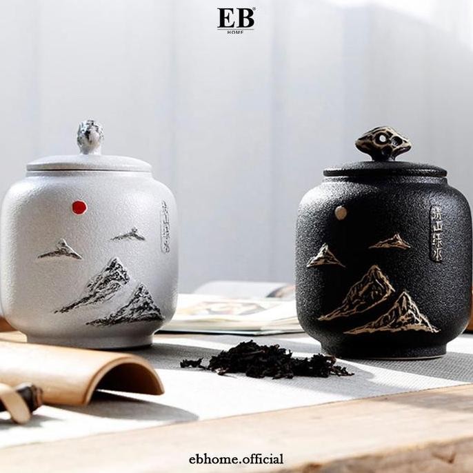 Tempat Daun Teh Keramik Jar Canister Tea Leaves