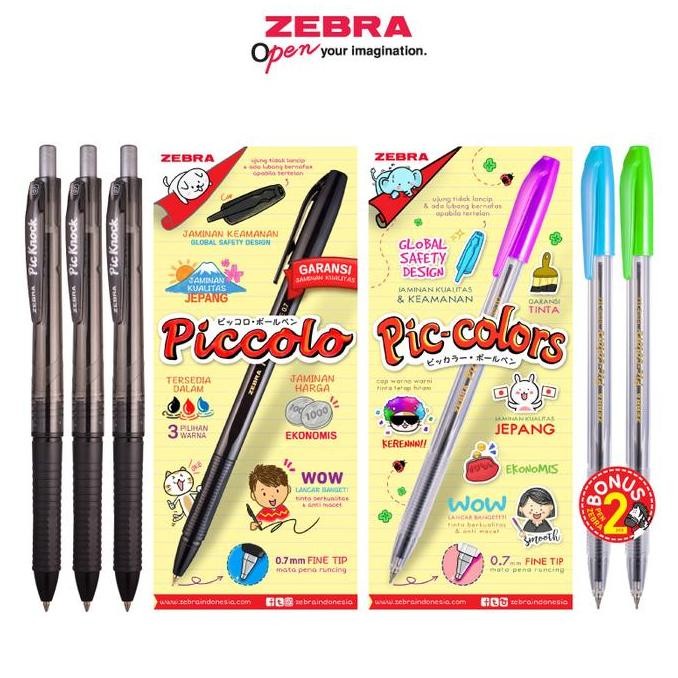 

tersedia pulpen zebra paket hemat piccolo series ballpoint pen set