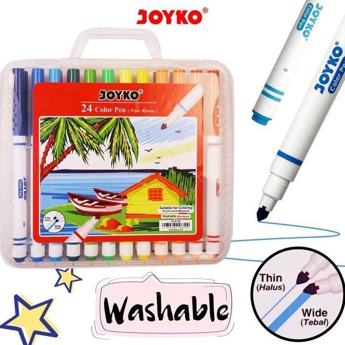 

tersedia pulpen joyko clp-05 color pen 24 warna - bolpen warna set murah