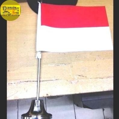 Bendera Merah Putih Meja / Bendera Merah Putih Tiang Stenlis / Bendera Merah Putih + Tiang Stenlis